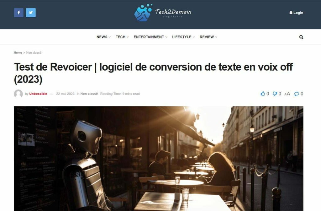 Printscreen du site tech2demain.fr