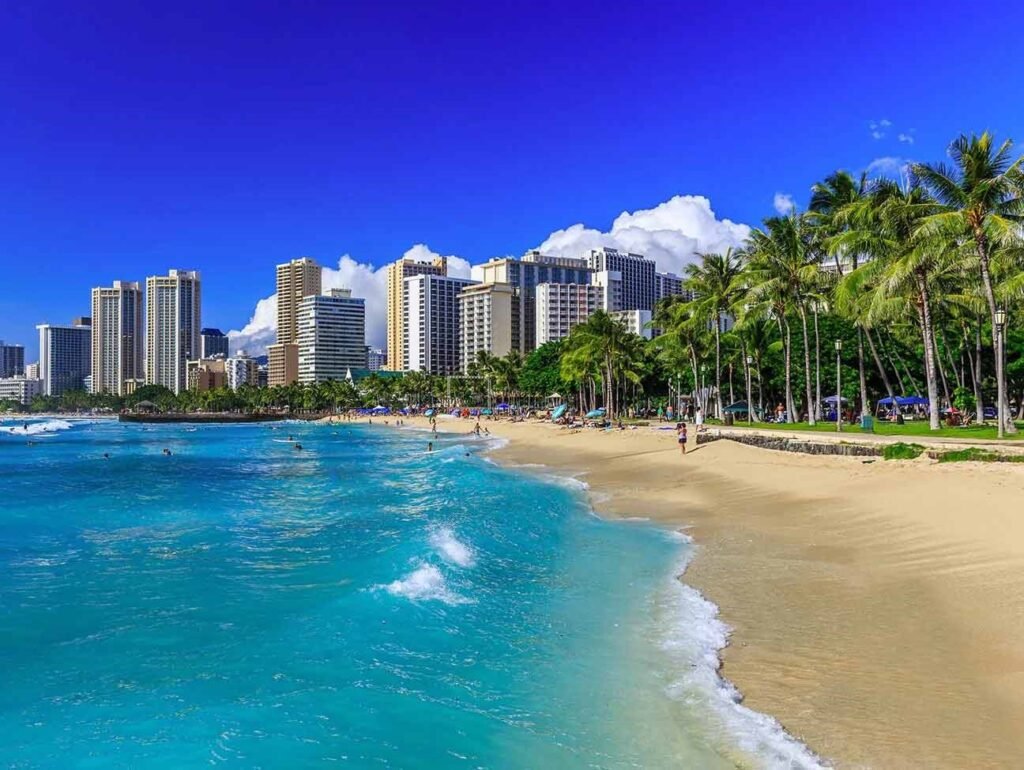photo de la plage de Waikiki a Honolulu