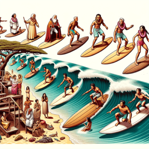 Infographie représentant l'évolution du surf dans le temps