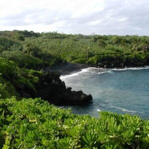 Vue aérienne de Waianapanapa State Park