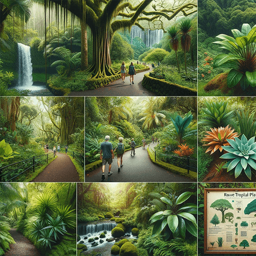 9 illustrations du magnifique jardin botanique Lyon Arboretum à Oahu