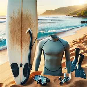 Le parfait matériel pour aller faire du surf et des sports nautiques à Hawaii