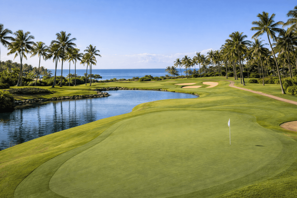 Parcours du Ko Olina Golf Club avec vue sur l’océan
