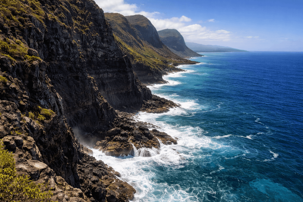 Falaises volcaniques spectaculaires de Makapuʻu Point dominant l’océan Pacifique à Oahu