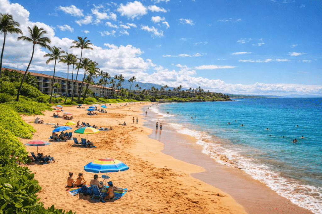 Plage de Kihei un jour ordinaire d'été