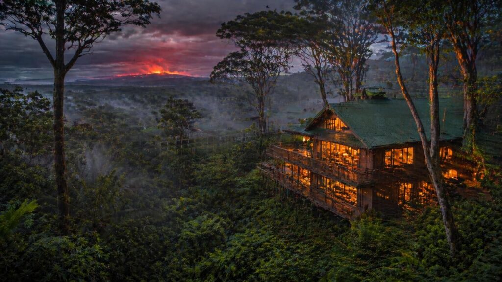 Où dormir à Volcano : lodge en bois dans la forêt tropicale près du parc des volcans, Big Island Hawaii