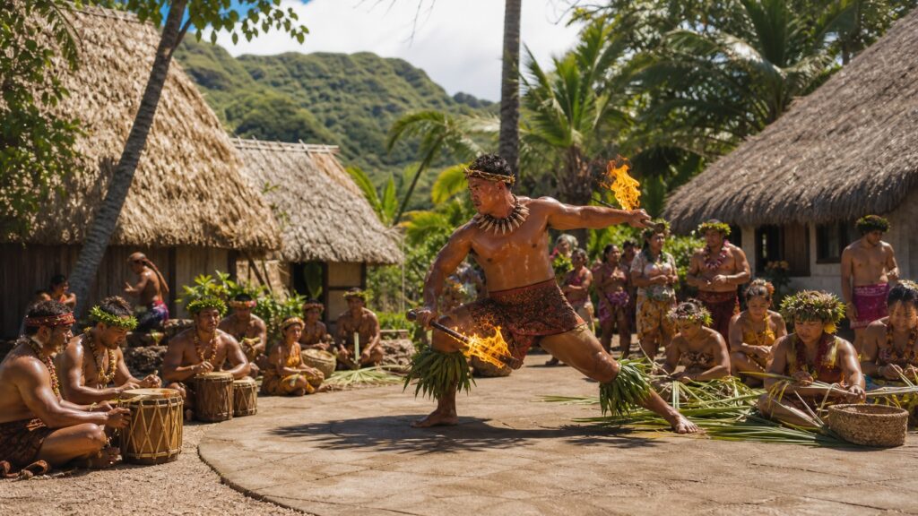 Village traditionnel au Polynesian Cultural Center