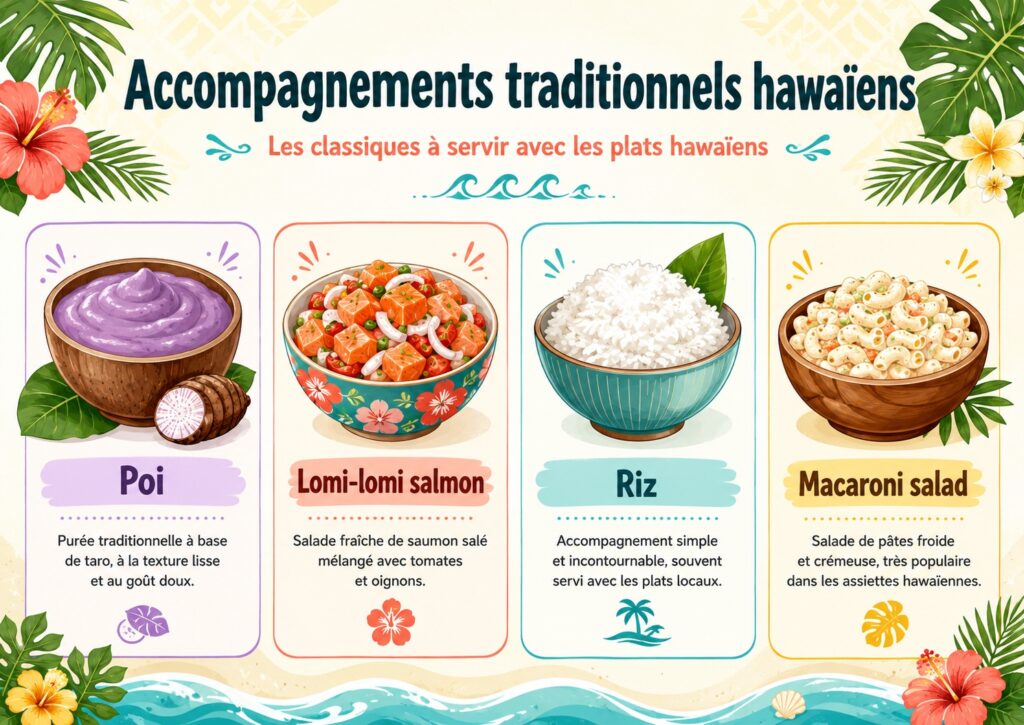 accompagnements traditionnels du kalua pork à hawaï
