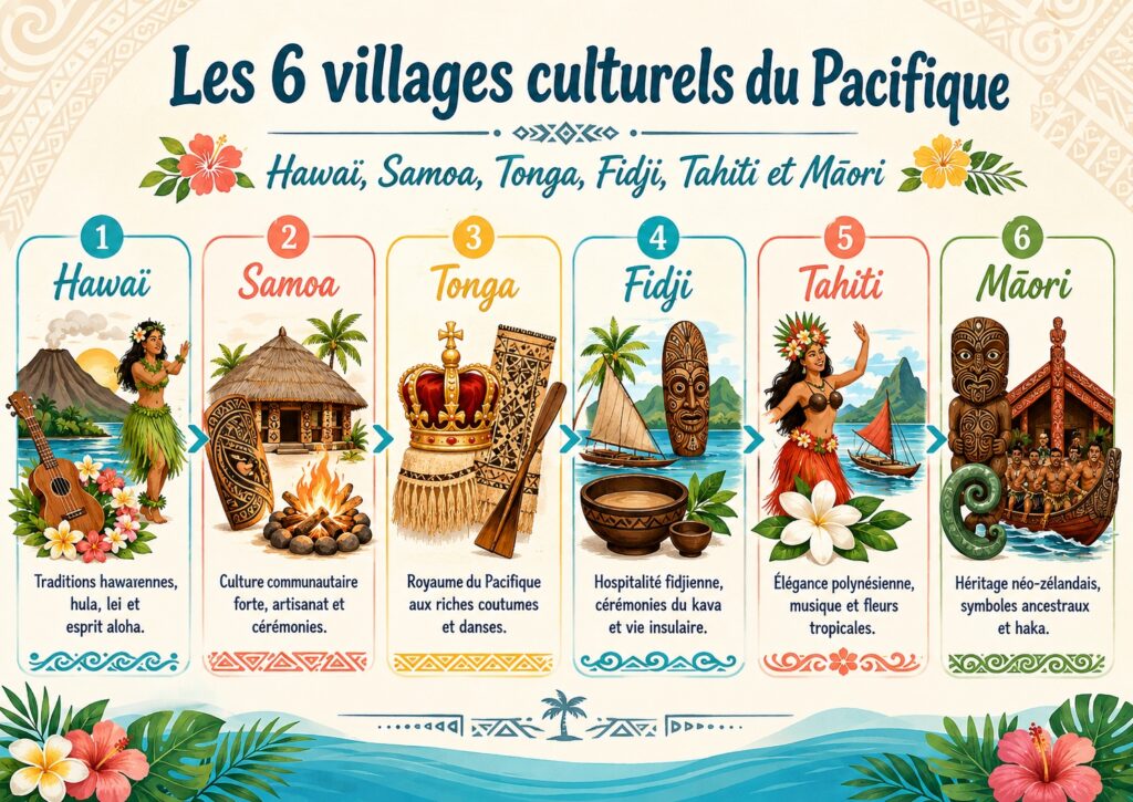 Carte des villages du Polynesian Cultural Center